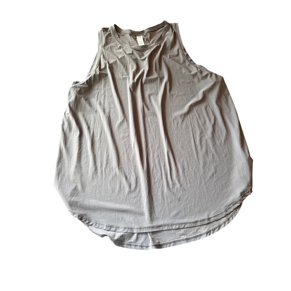 Spanx Tank Top Grey Activewear Back Pleat Relaxed Fit Sleeveless XL
